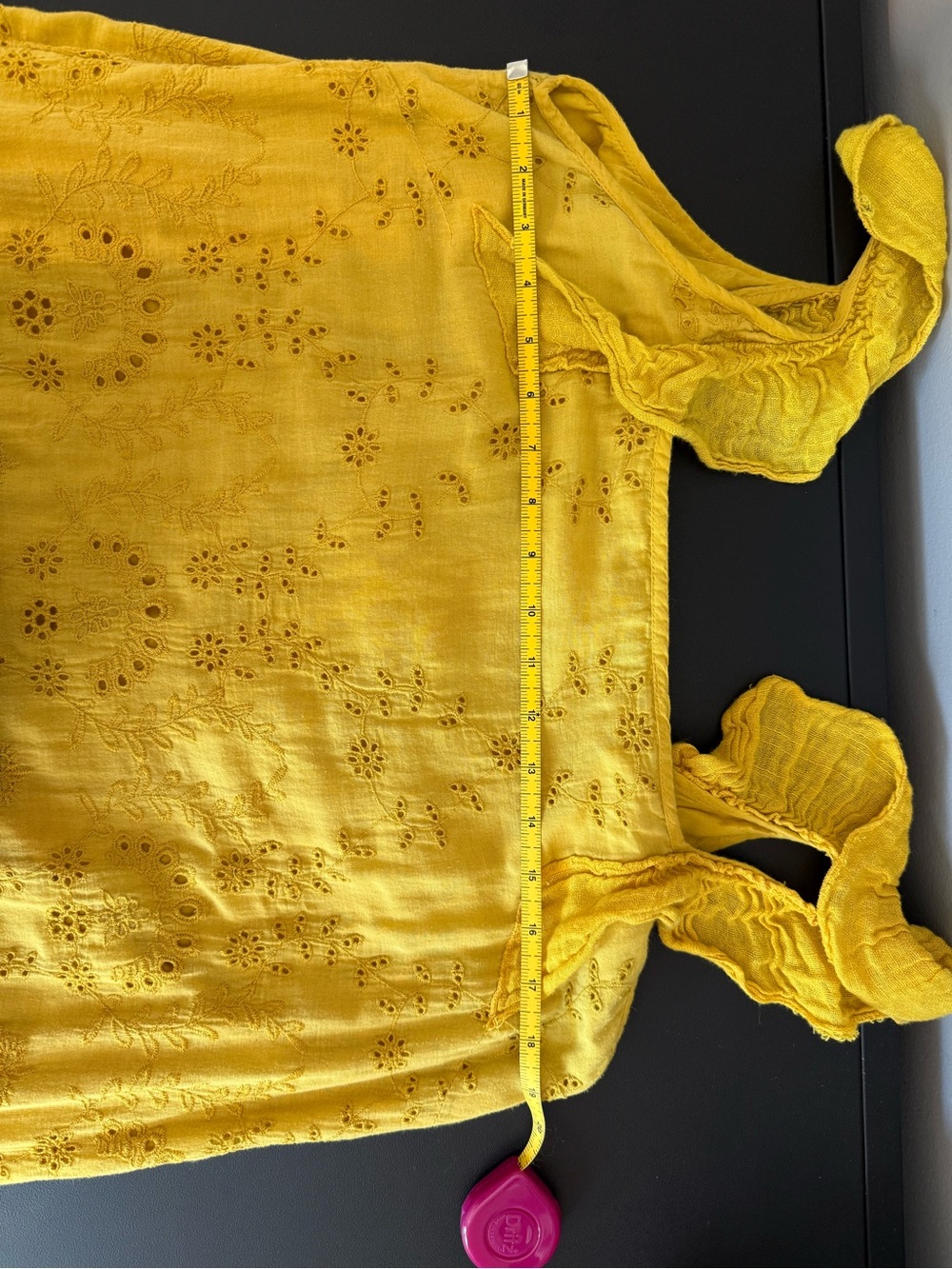 Anthropologie Sunny Yellow Royal Jain Eyelet Maxi Dress - Picture 5 of 6